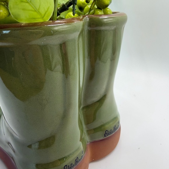 Eddie Bauer Olive Green Boot Planter with Faux Greenery - Picture 10 of 16